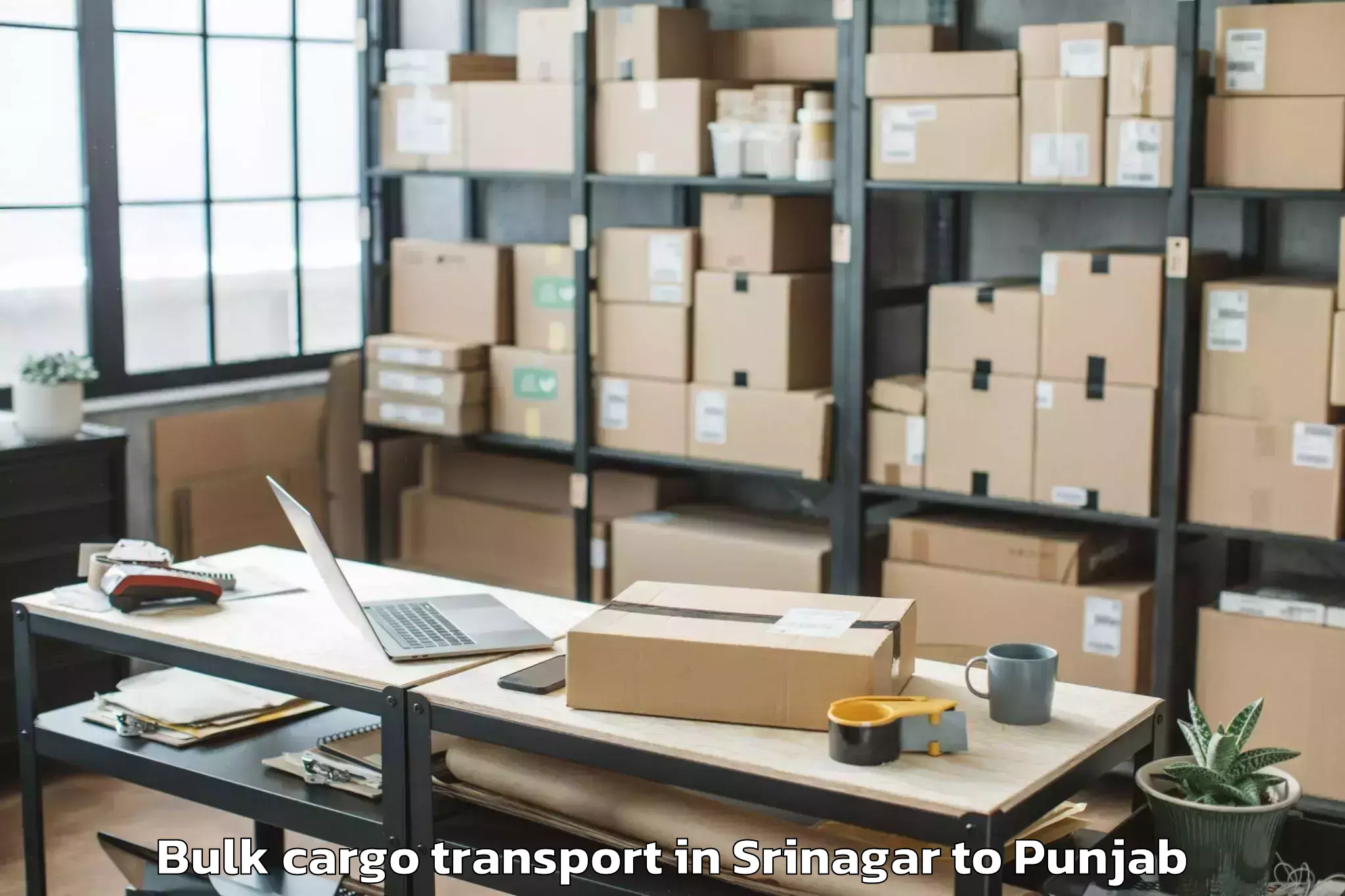 Easy Srinagar to Sas Nagar Mohali Bulk Cargo Transport Booking